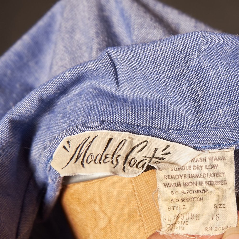 1970s Chambray Sewing Smock Dress